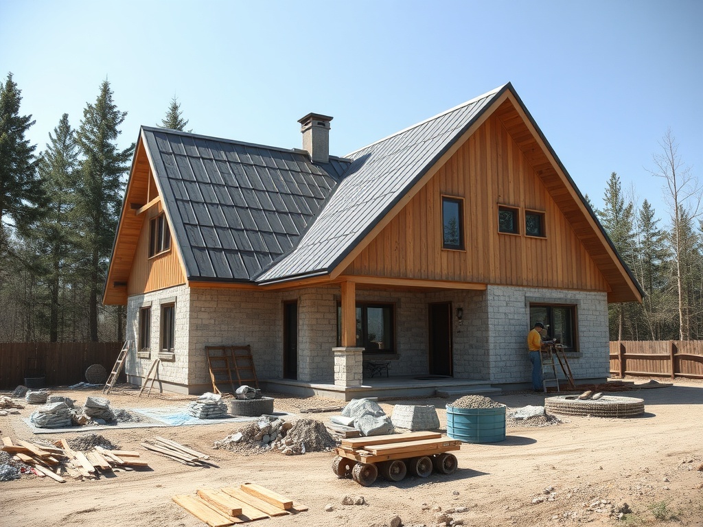 DropDom.ru | Строительство фахверкового дома с заполнением из клееного бруса